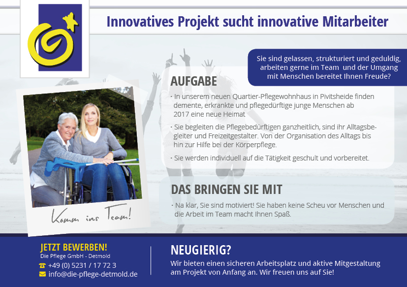 Innovatives Projekt sucht innovative Mitarbeiter